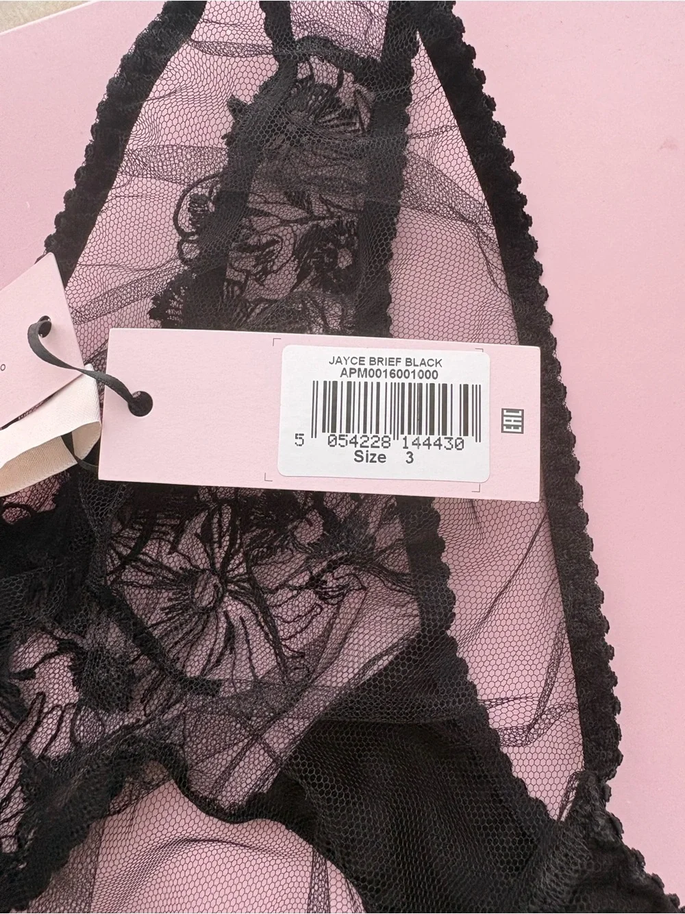Agent Provocateur Black Sheer Floral Lace Bra & Brief Set 32C